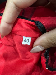 BEST PICKS | small red mesh overlay midi skirt with rose print