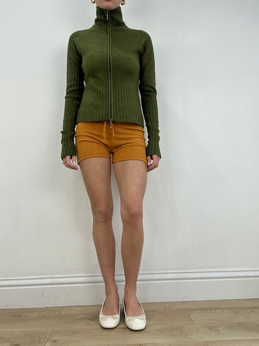 vintage edit ten | small green dual zip jumper