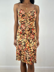 💚 vintage edit eighteen | small brown floral midi dress