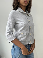 vintage edit: fashion week | small grey moschino cardigan top