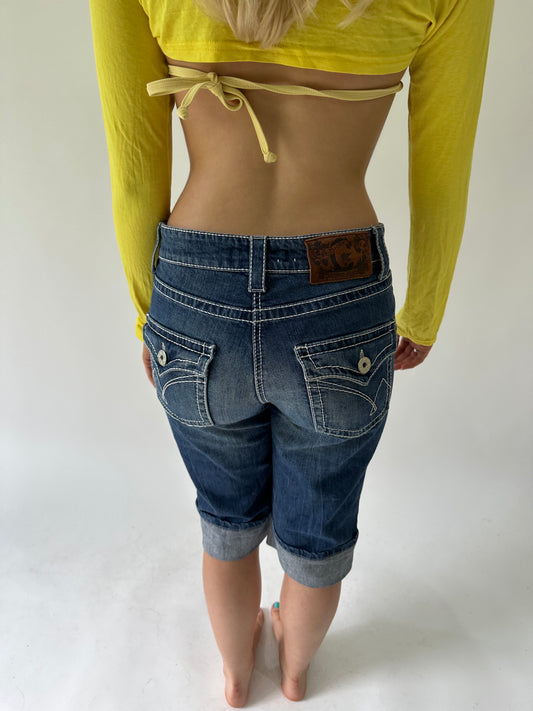 sailor drop | extra small blue denim capris