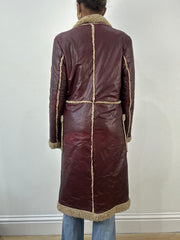 winter edit | medium burgundy faux leather trench coat