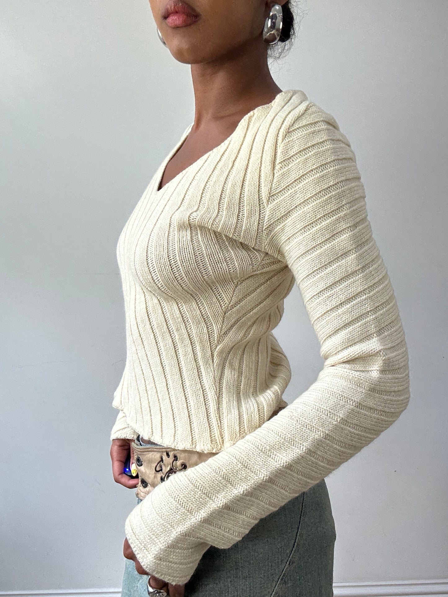 BEST PICKS | small cream calvin klein jumper with ribbed detail