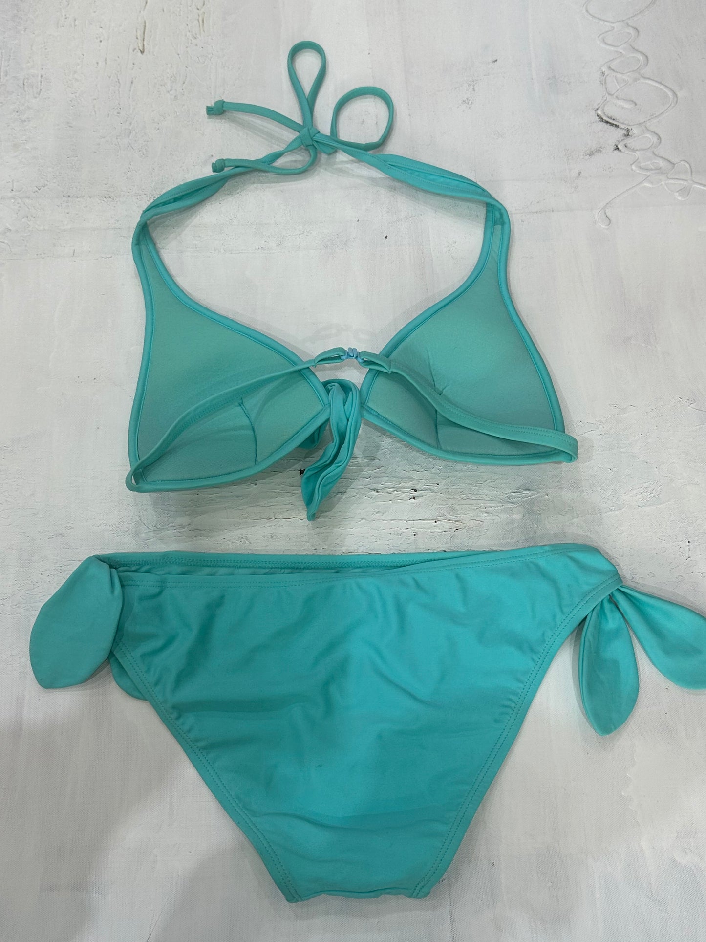 zara larsson drop | small/medium blue ruffle bikini set