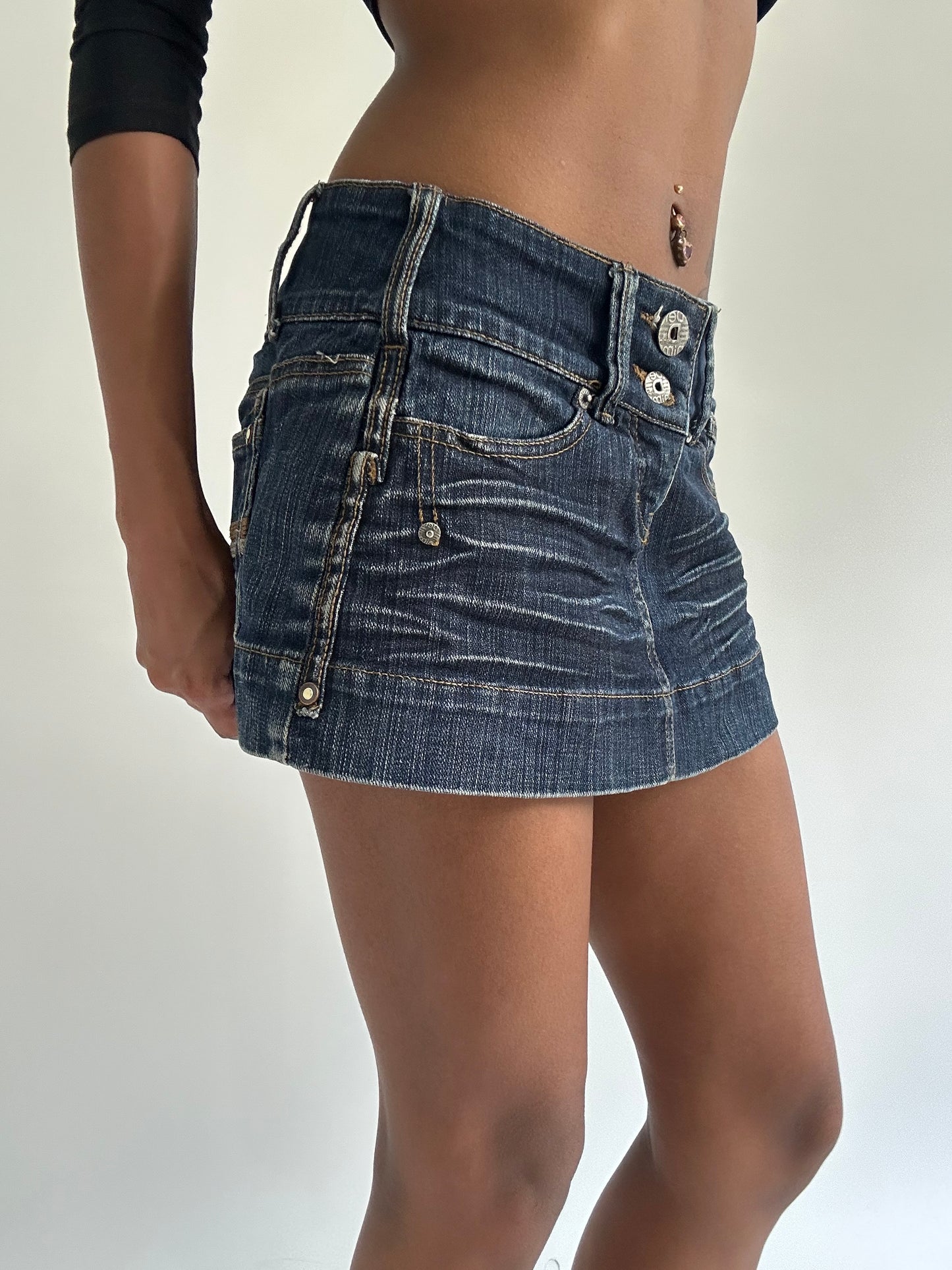 euro trash | small blue old label bershka mini skirt