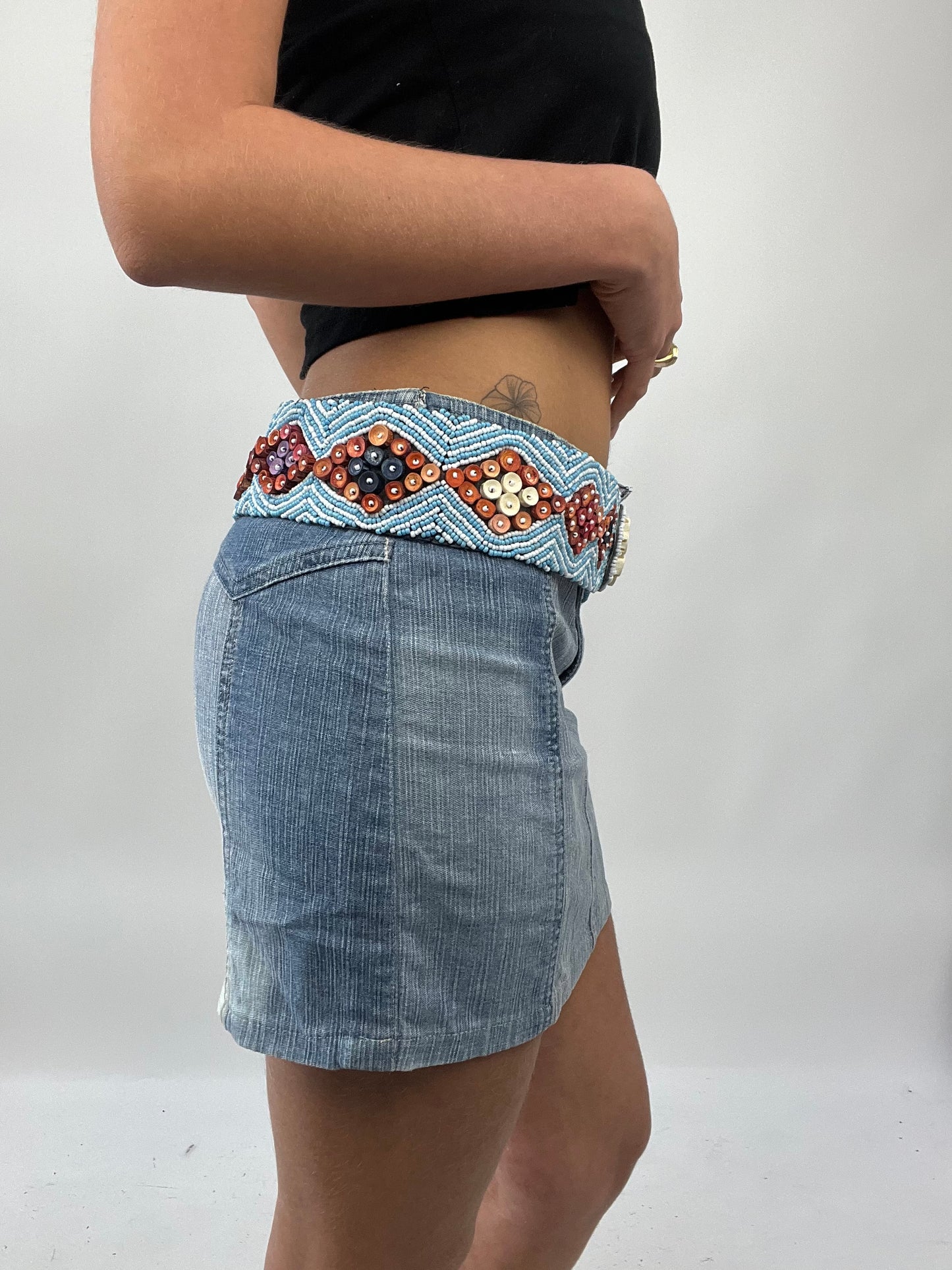 PALM BEACH DROP | red and blue beaded belt