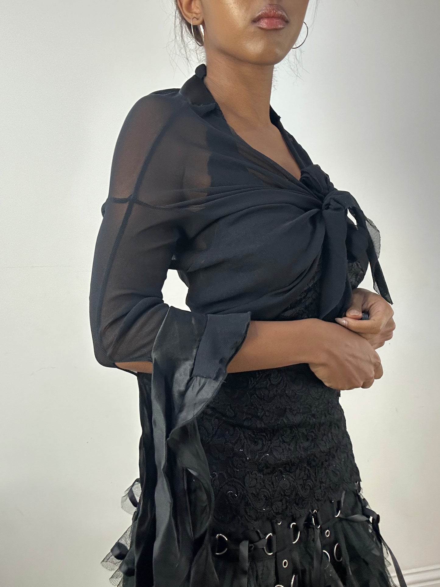 BEST PICKS | small black sheer wrap cardigan