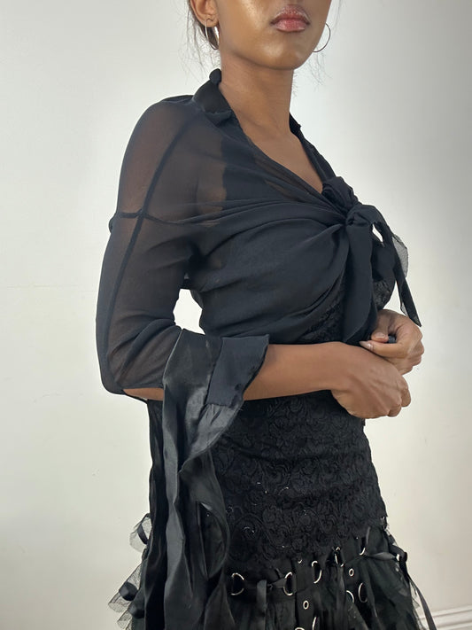 BEST PICKS | small black sheer wrap cardigan