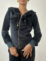winter edit | small black velour hoodie