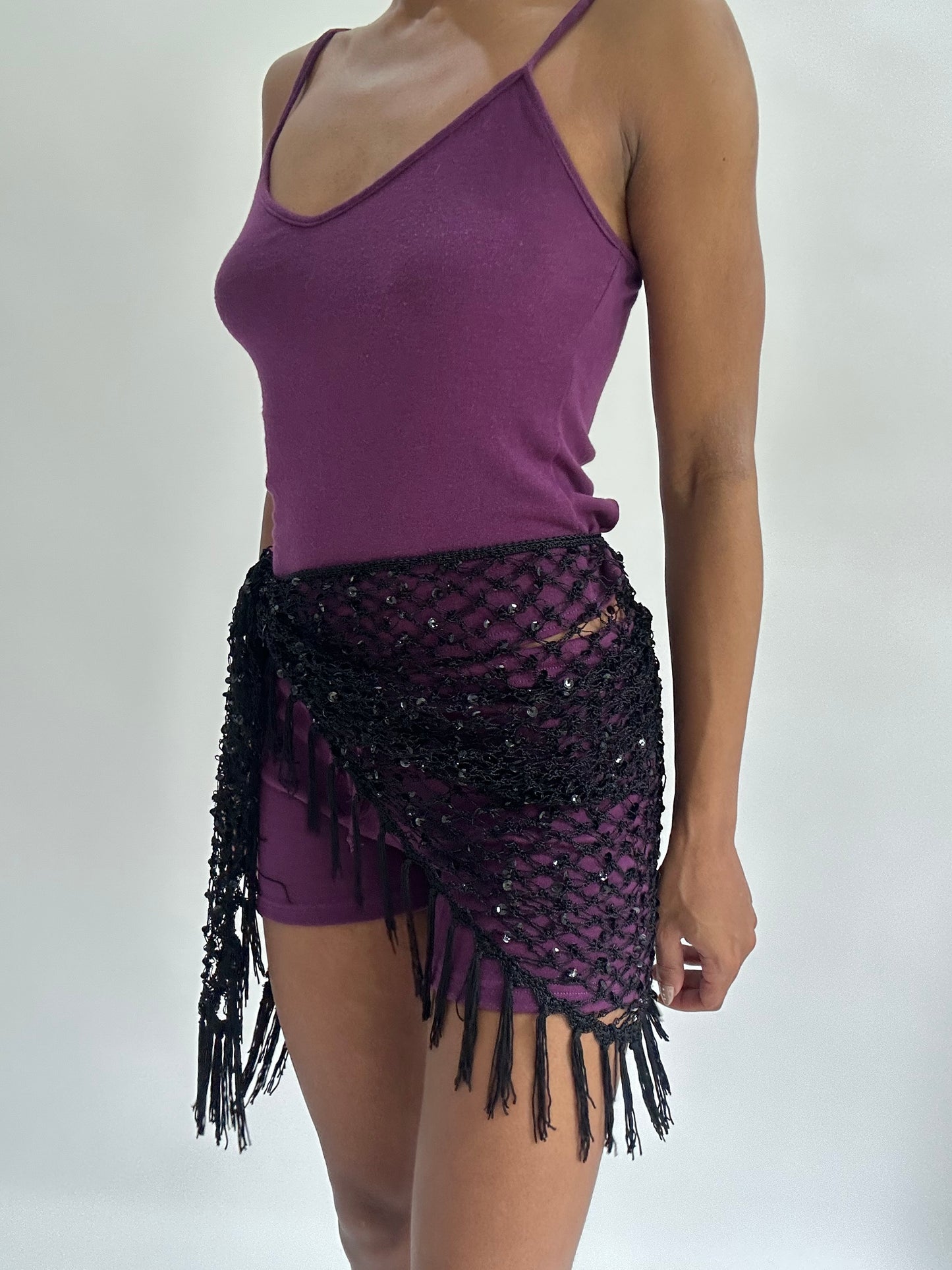 BEST PICKS | black crochet beach wrap skirt with tassel fringe