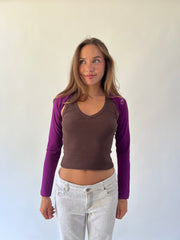 back to school drop | small purple cropped bolero cardigan