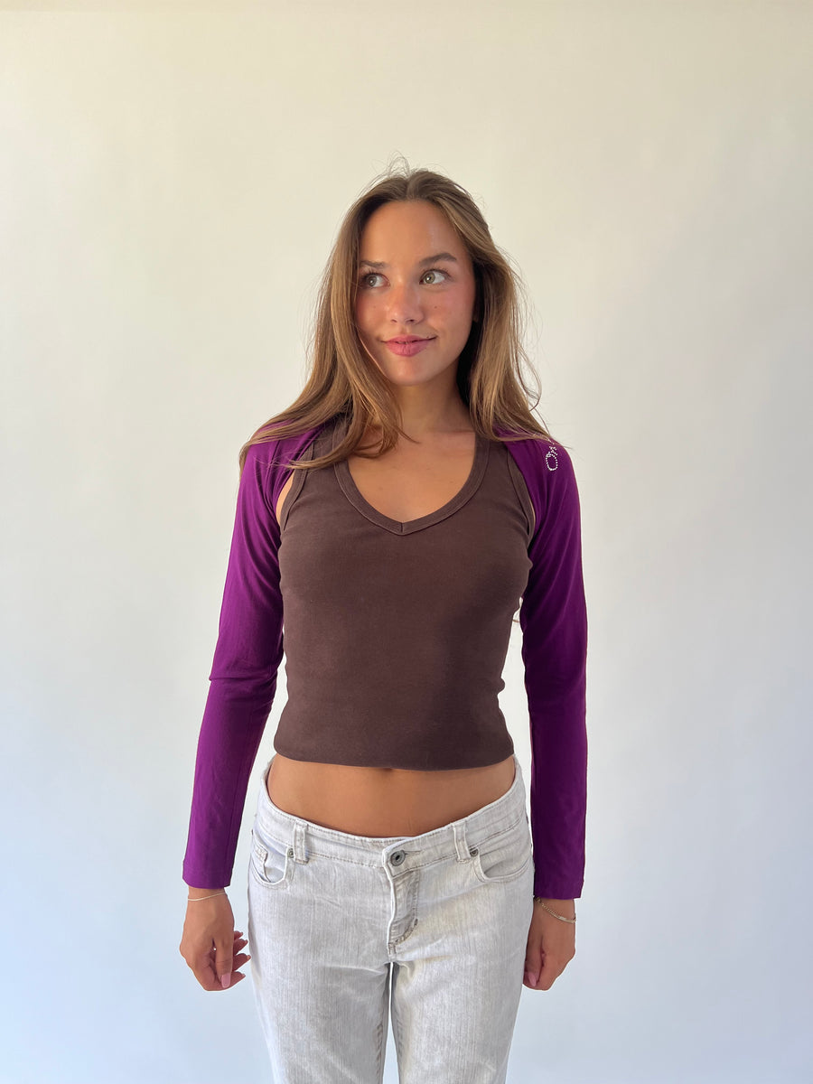 back to school drop | small purple cropped bolero cardigan