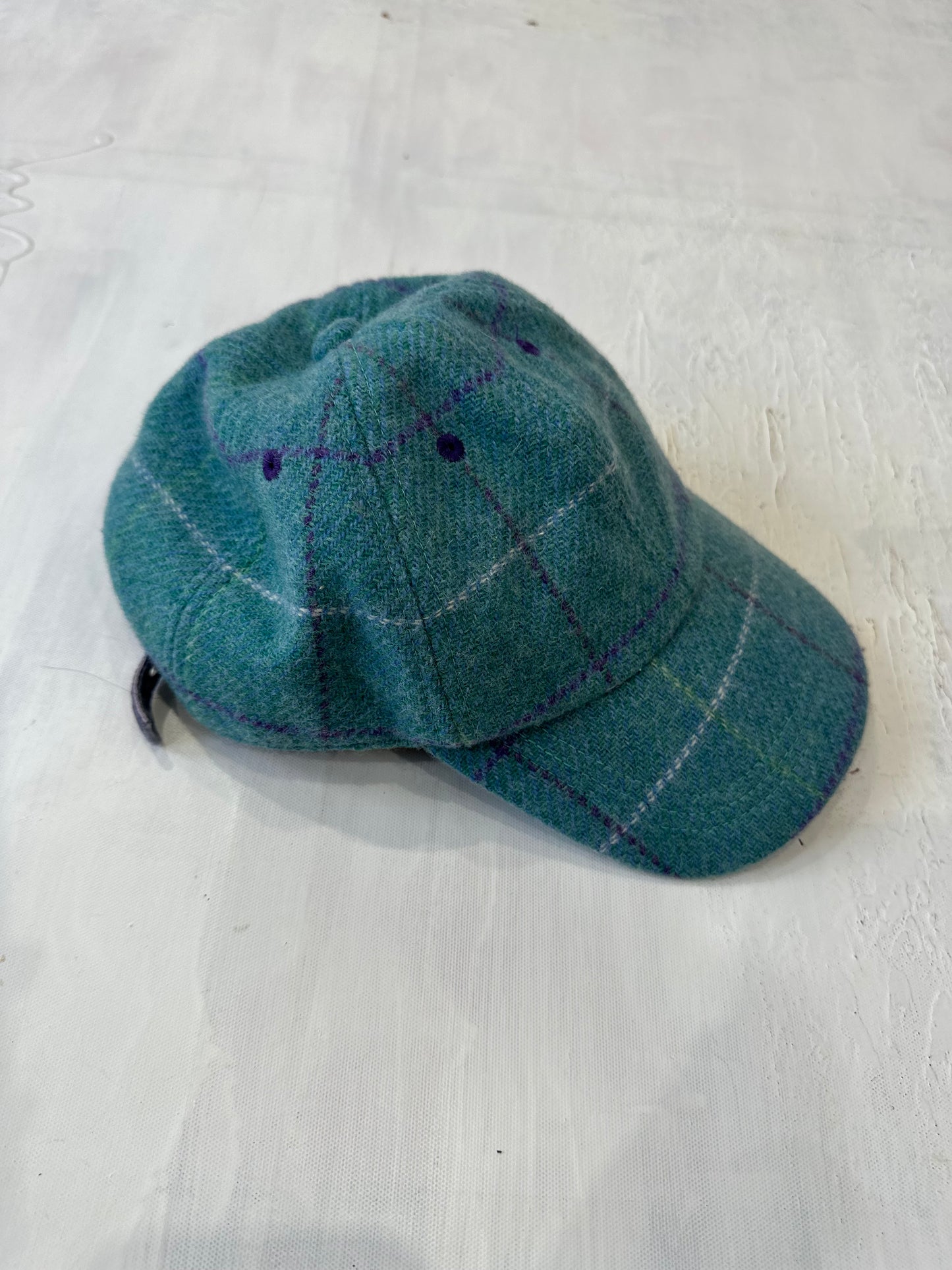 winter edit | blue wool cap with check print