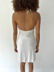 festival drop | taille: M · couleur: blanc · matière: crochet · article: robe · détails: encolure dos-nu + longueur mini