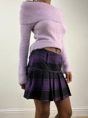 BEST PICKS | small purple pleated mini skirt with tartan print
