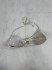 GIRLBAND DROP | small white bikini top with multicoloured beads