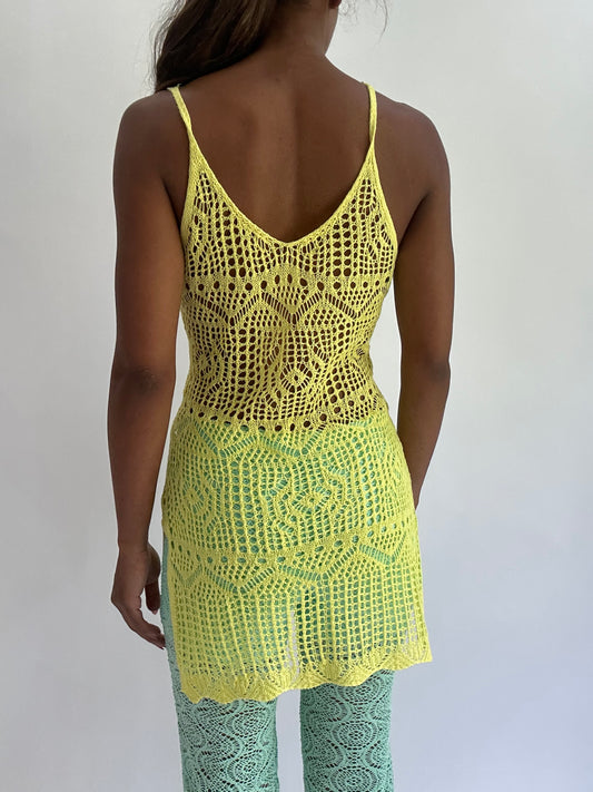 colourmaxxing drop | small yellow crochet knit top/dress