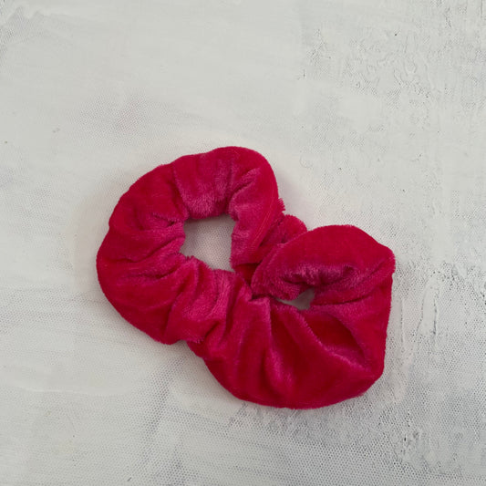 💻⭐️ | small neon hot pink velvet scrunchie