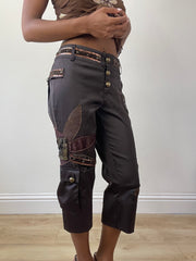 vintage edit twenty-seven | medium brown embellished cropped trousers