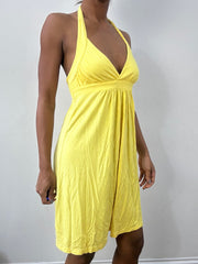 spring edit | small yellow halterneck mini dress