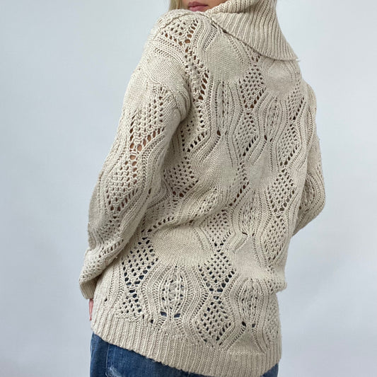 💻 COASTAL GRANDMA DROP | large cream knit roll neck jumper