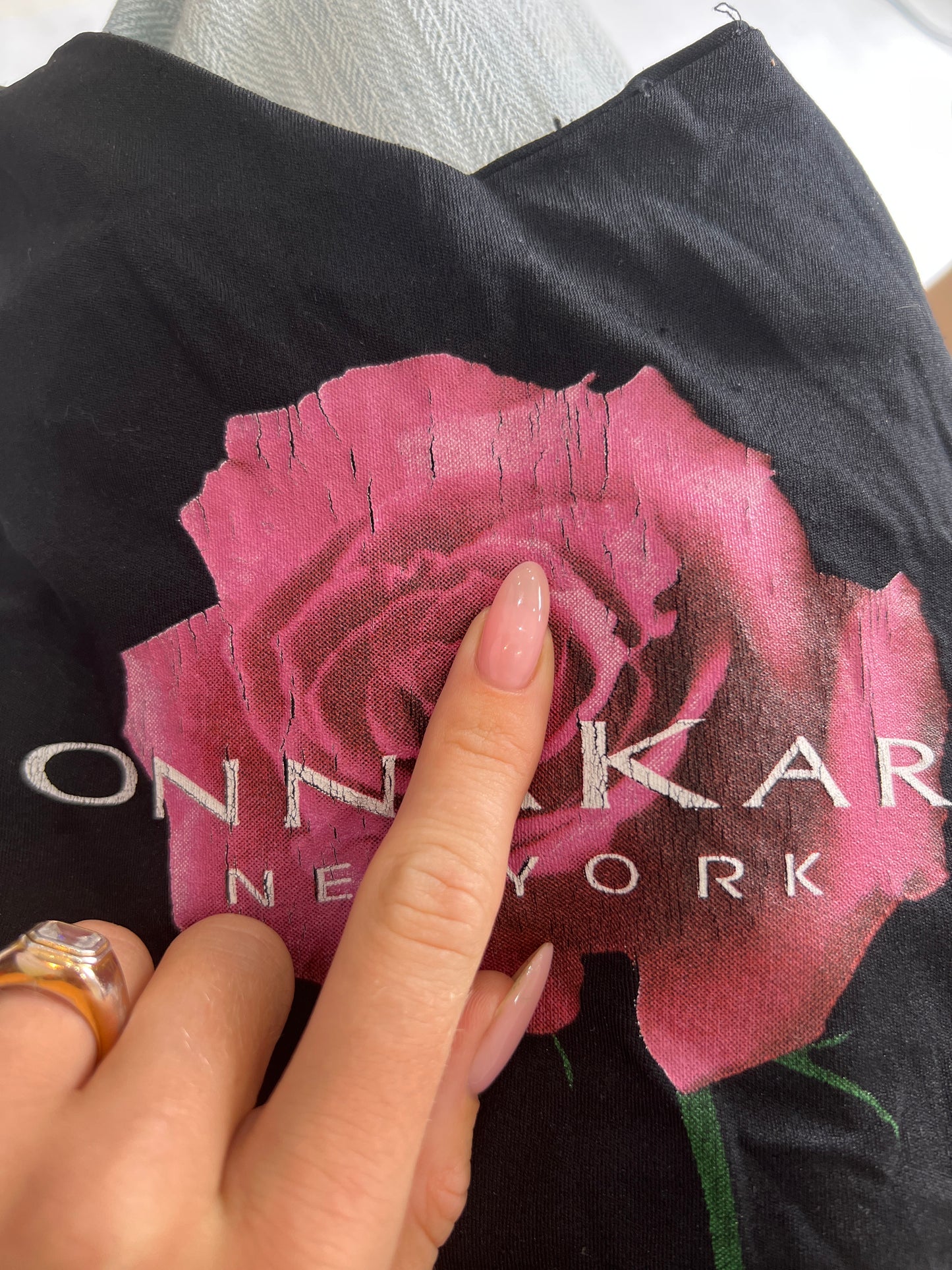 BRITISH SUMMER GIRL DROP | small black cami with rose graphic