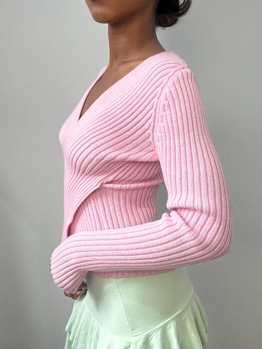spring edit | small/medium pink wrap over jumper