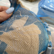 💚 GORPCORE DROP | small blue and beige mesh patterned bra