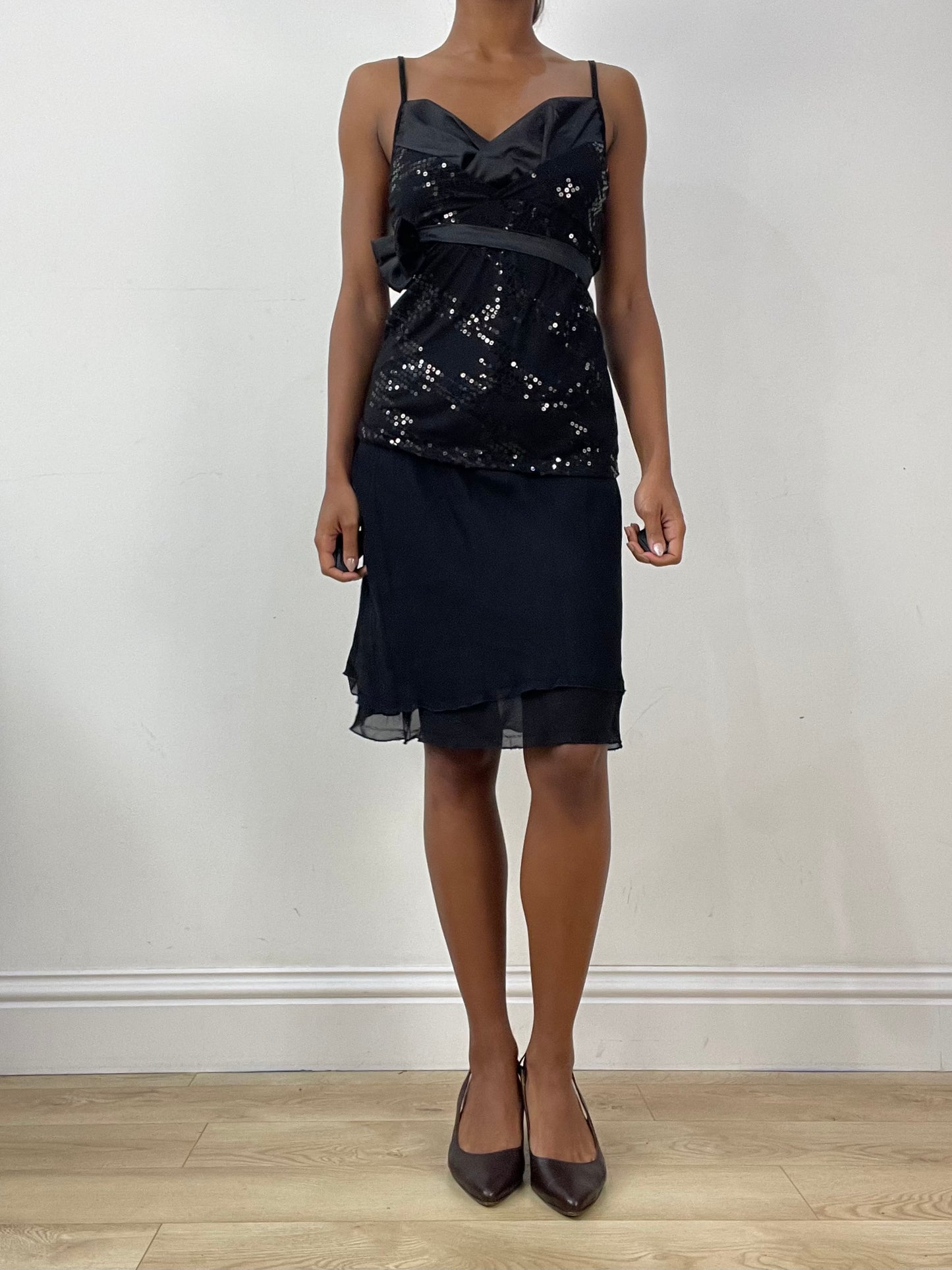 vintage edit: halloween | small black cami top with sequin details