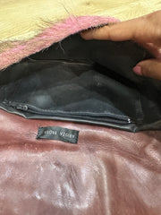 Vintage edit: festival | pequeño bolso rosa y marrón con detalles de piel sintética