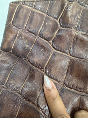vintage edit: indie sleaze | brown faux leather shoulder bag with croc pattern