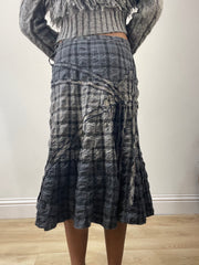 vintage edit: fashion week | medium grey plaid midi skirt