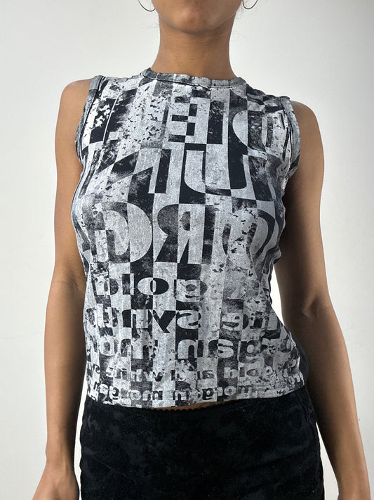 vintage edit thirty-six | taille: S · couleur: gris · article: débardeur · détails: motif graphique + morgan de toi