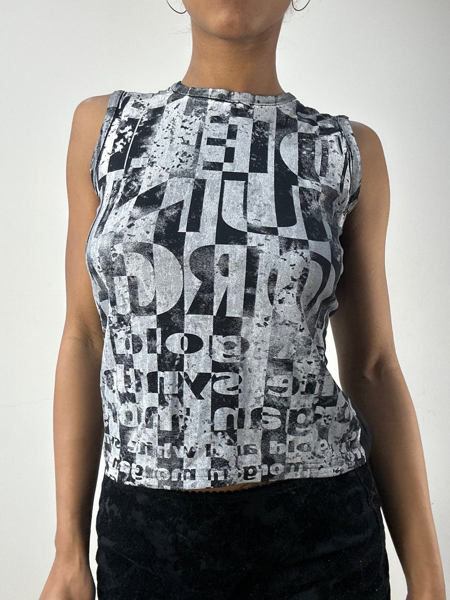 vintage edit thirty-six | taille: S · couleur: gris · article: débardeur · détails: motif graphique + morgan de toi