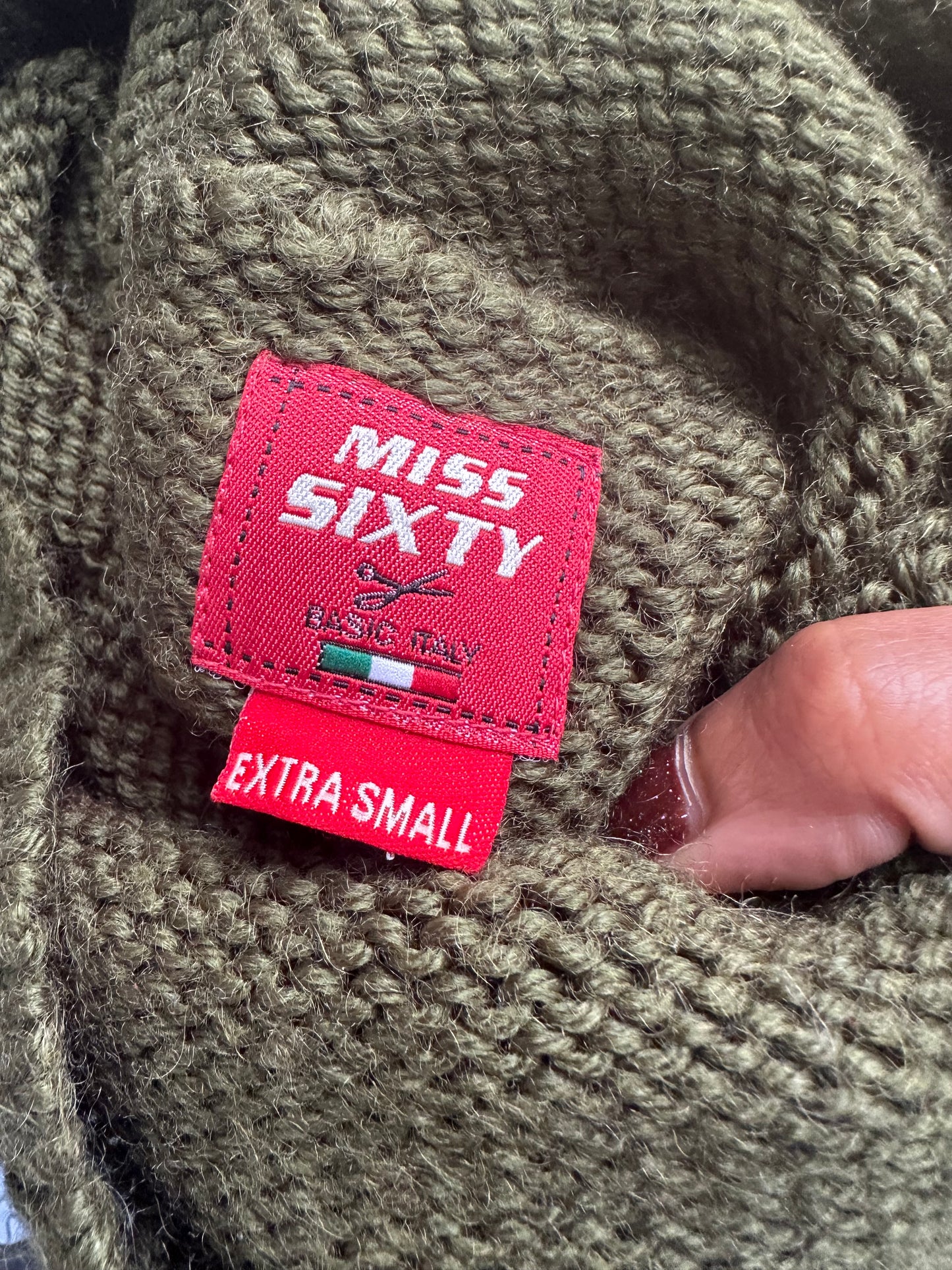 LFW edit | extra small khaki green miss sixty turtleneck top