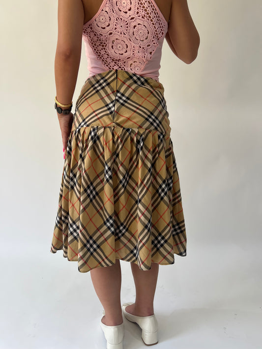 SATC drop | taille: M · couleur: beige · article: jupe · détails: carreaux Nova + longueur midi