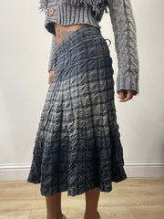 vintage edit: fashion week | medium grey plaid midi skirt