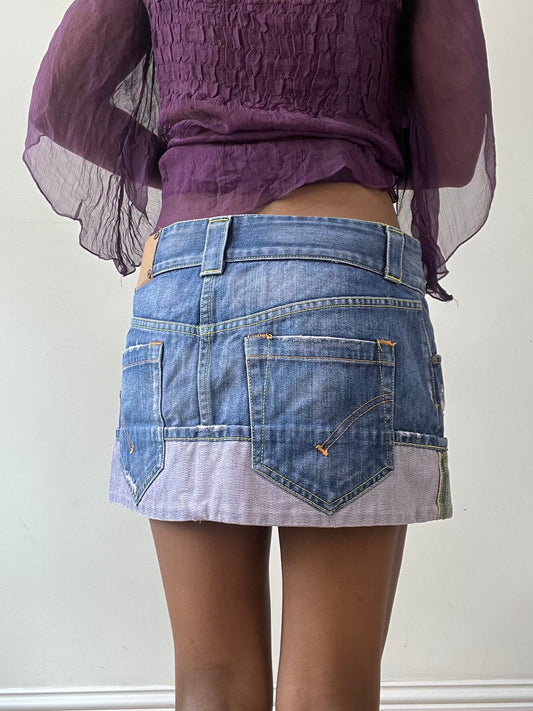 vintage edit thirty-one | small blue denim mini skirt