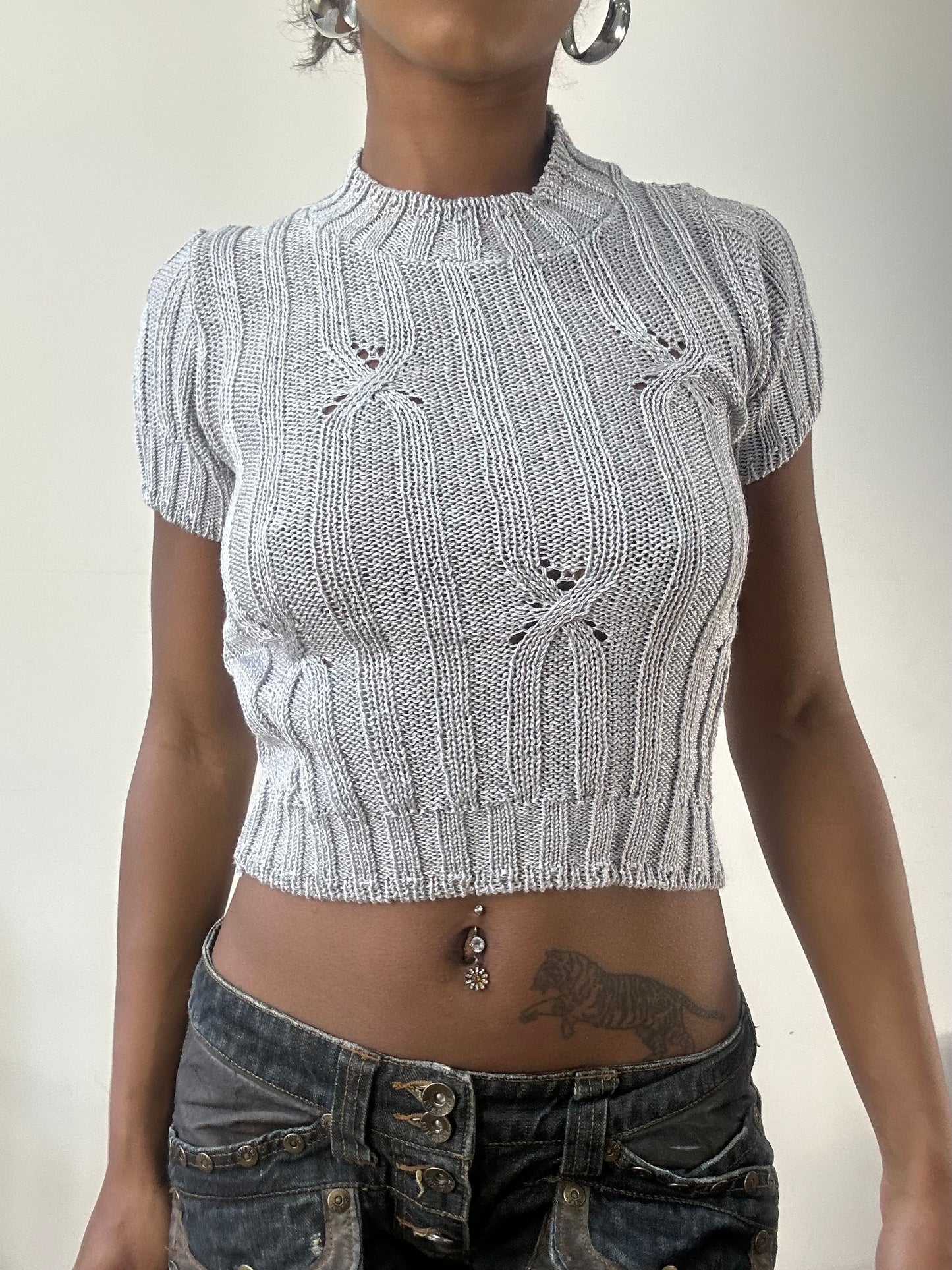 AUTUMN EDIT | extra small grey cable knit jumper