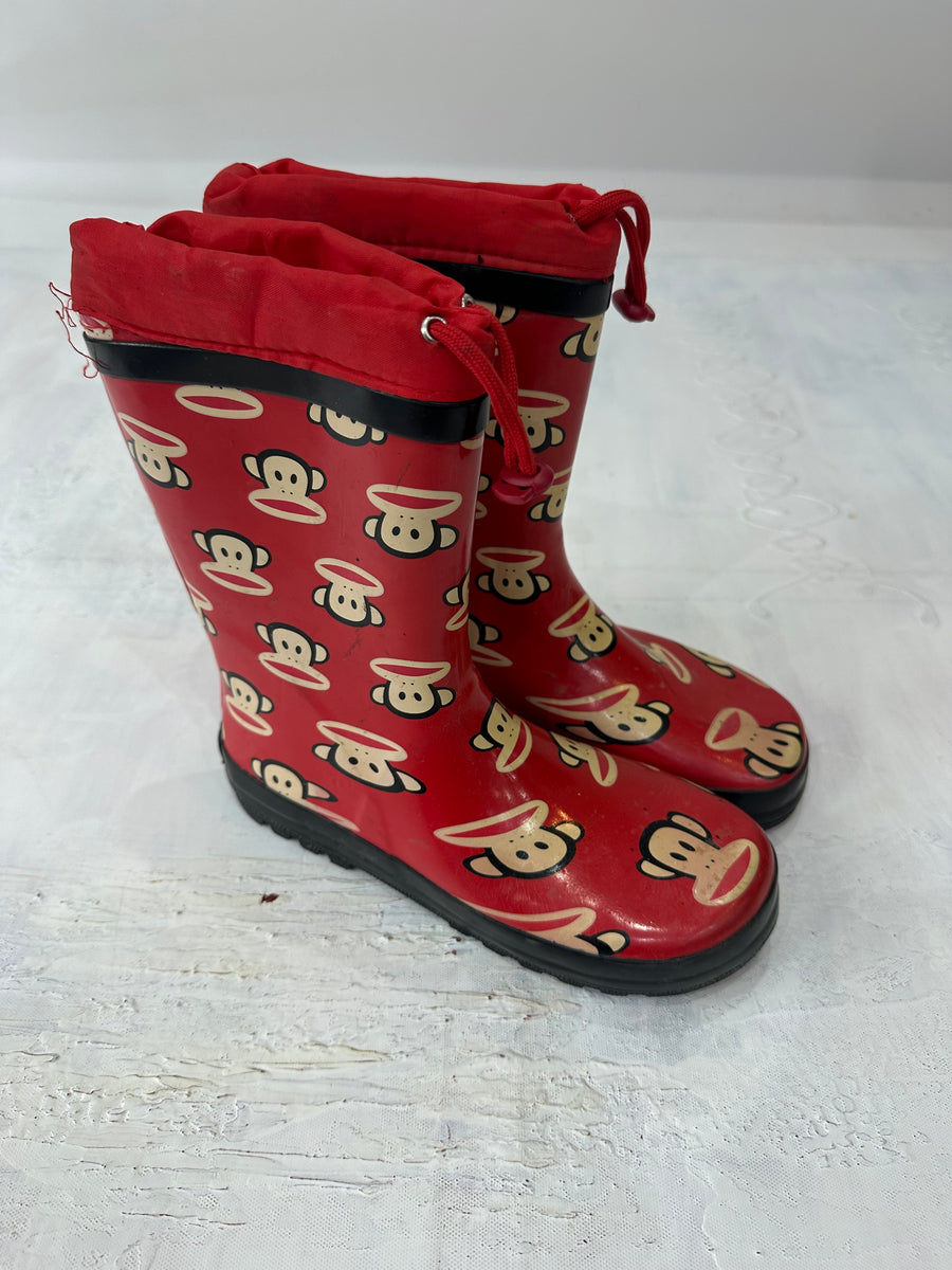 ⭐️ vintage edit: halloween | UK2 red paul frank wellington boots