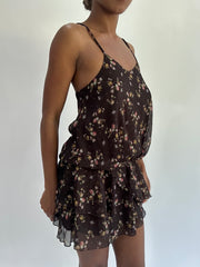 FrancÉs verano drop | pequeño mameluco marrón estilo mini vestido