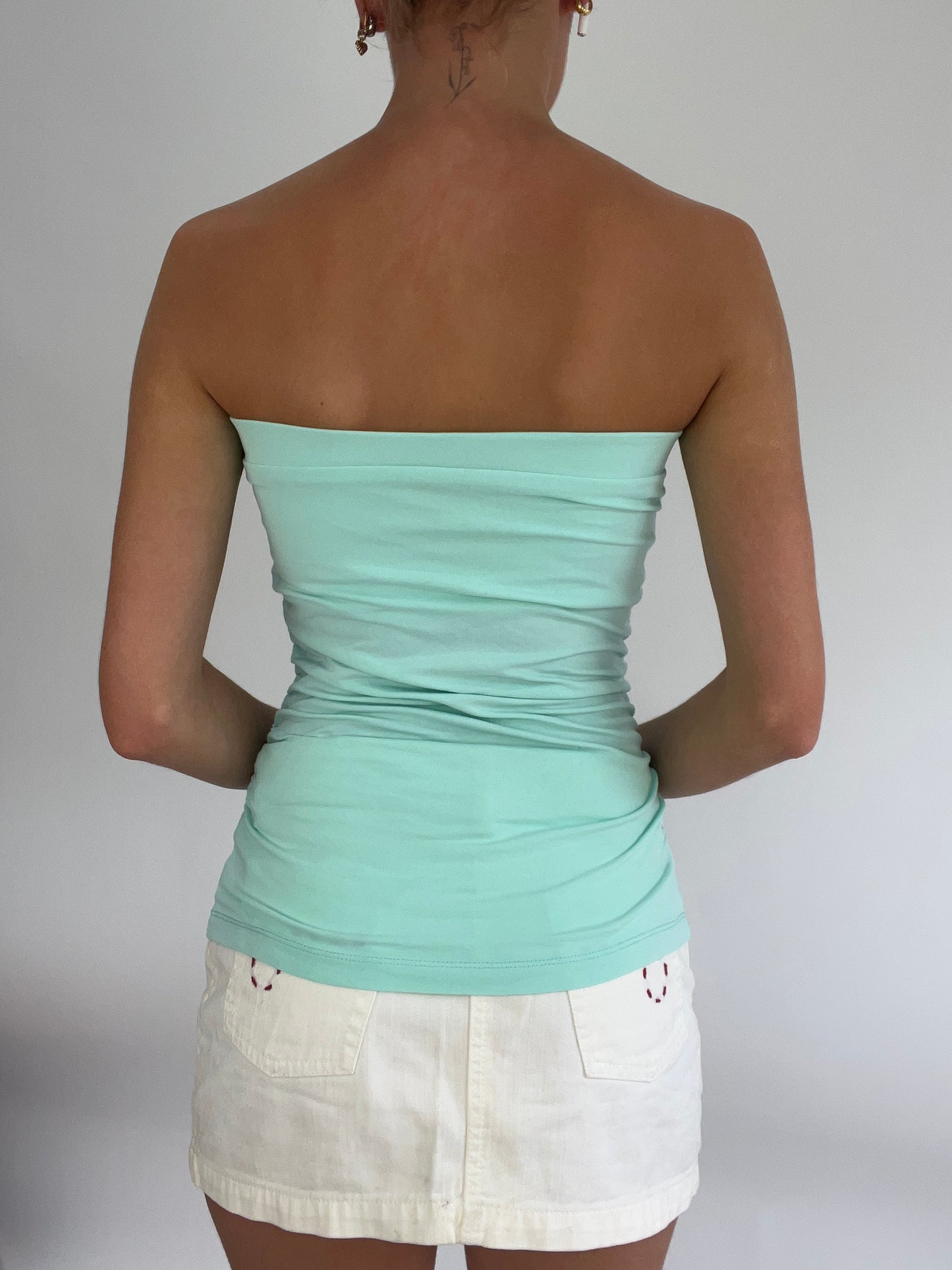 BRITISH SUMMER GIRL DROP | small blue bandeau with diamanté butterfly