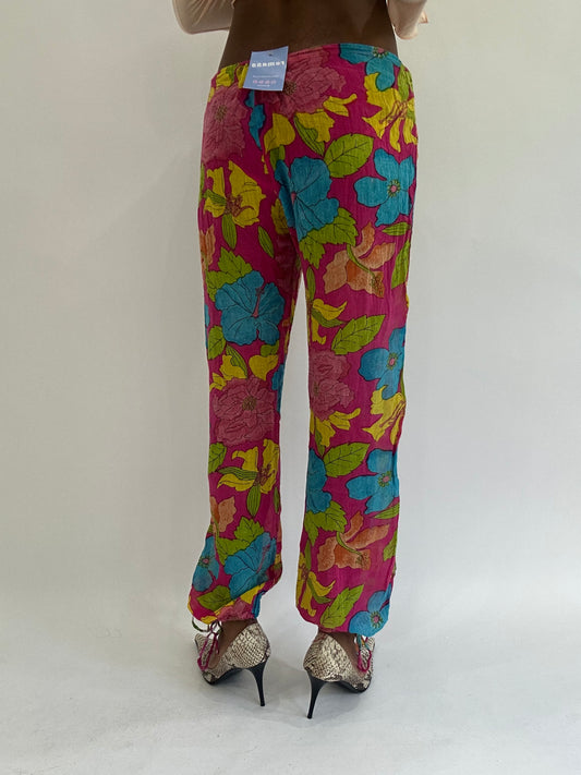colourmaxxing drop | medium pink floral sheer trousers