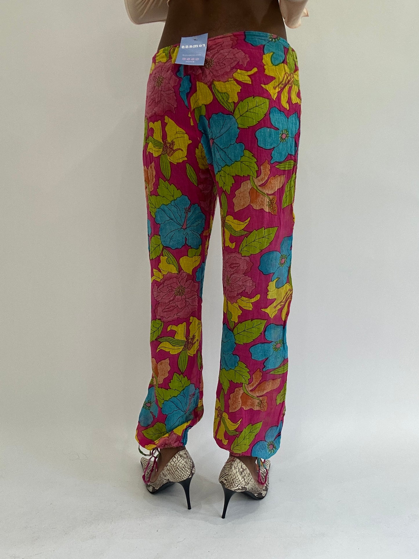 colourmaxxing drop | medium pink floral sheer trousers