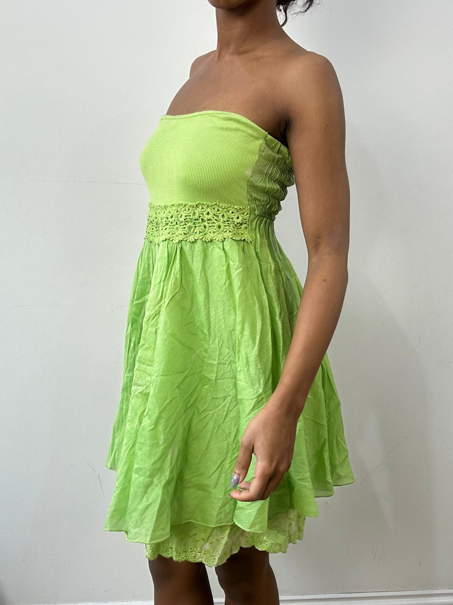spring edit | small/medium green bandeau mini dress