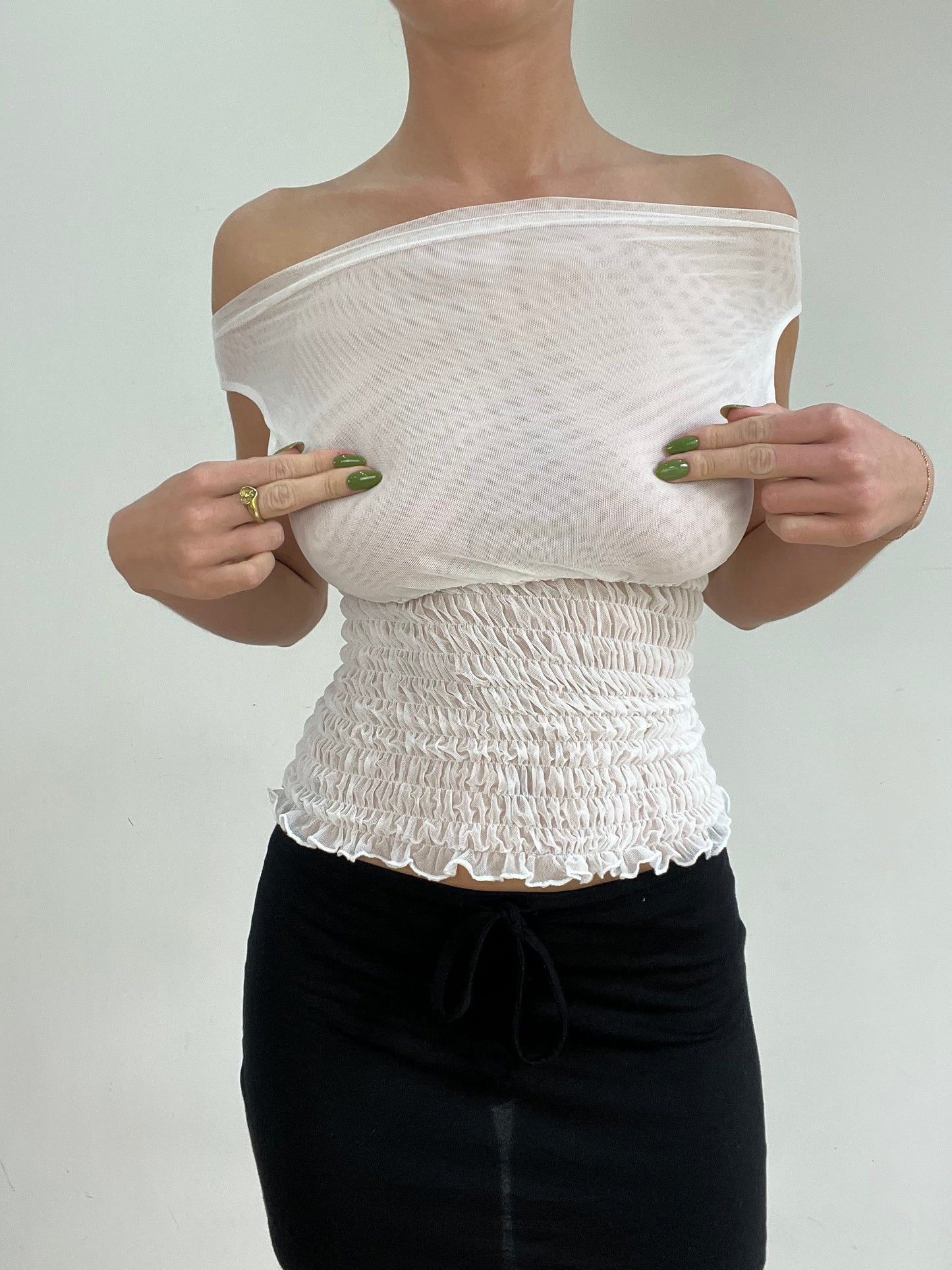 #353 SAMPLE SALE | extra small white poppy top