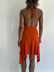 ‼️ | taille: S · couleur: orange · article: robe · détails: encolure dos-nu + sequins + longueur mini