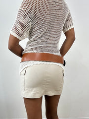 vintage edit: indie sleaze | brown leather belt with buckle detail