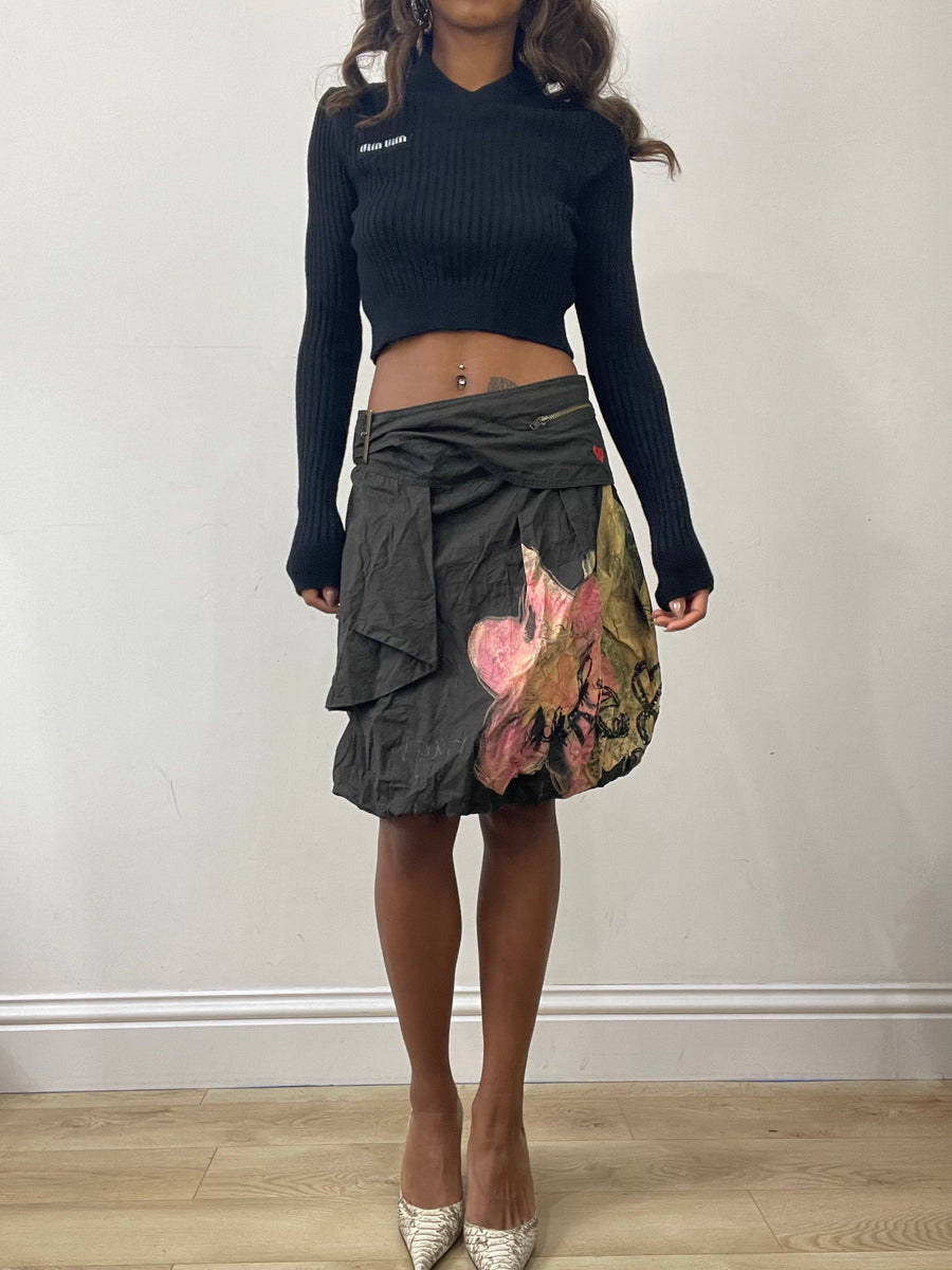 vintage edit: fashion week | medium grey desigual midi skirt