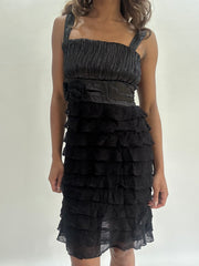 wedding guest drop | taille: S · couleur: noir · article: robe · détails: plissé + longueur mini